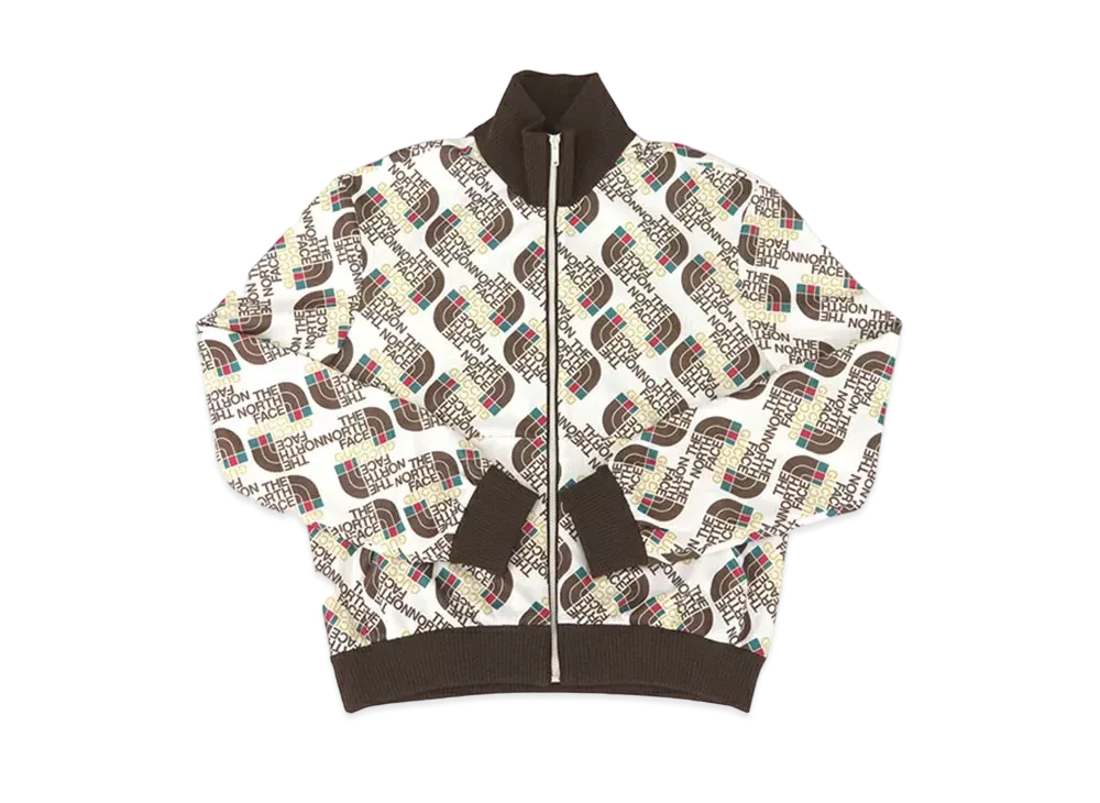 グッチ x ザノースフェイス ロゴ テクニカルトラックジャケット "ホワイト/ブラウン" 651321 XJDCE