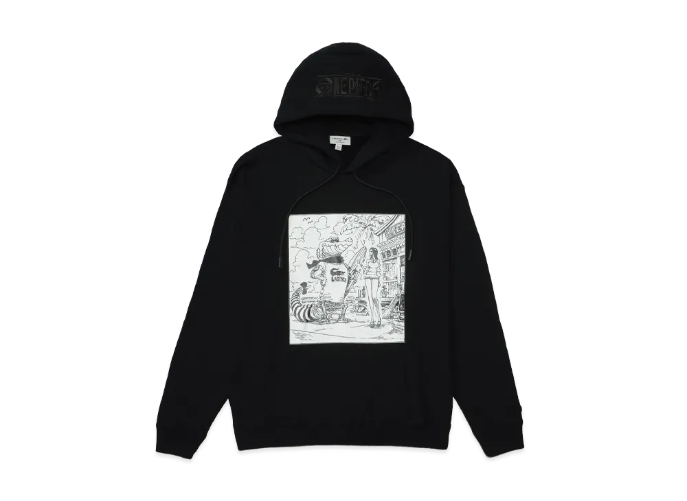 LACOSTE x ONE PIECE Front Cover Print Hoodie "Black" SH5234-99