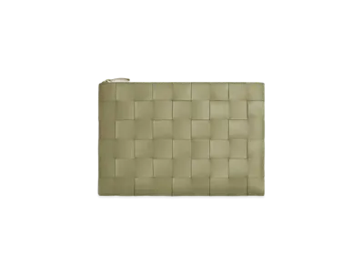 Bottega Veneta Large Cassette Flat Pouch "Travertine"