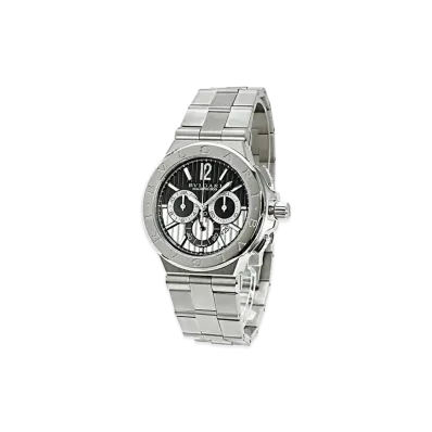 BVLGARI Diagono Calibro 303 Black Silver Round Automatic "Silver/Black"