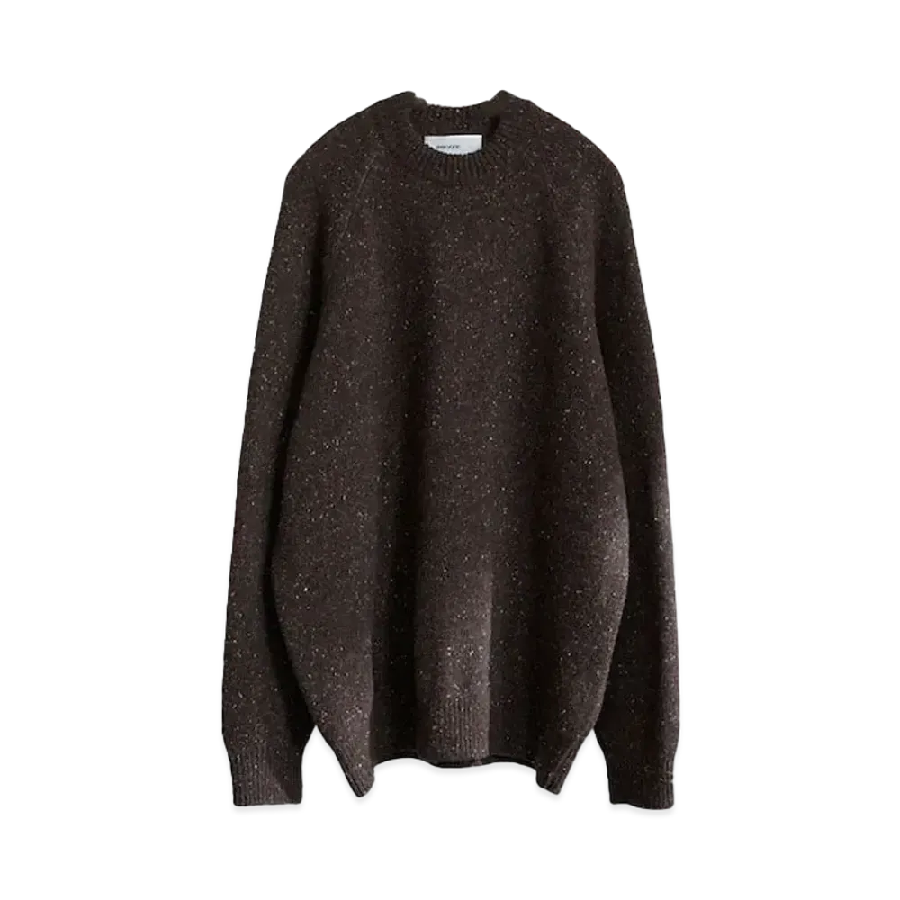 everyone Oversized Low Gauge Speckled Knit Sweater "Brown"