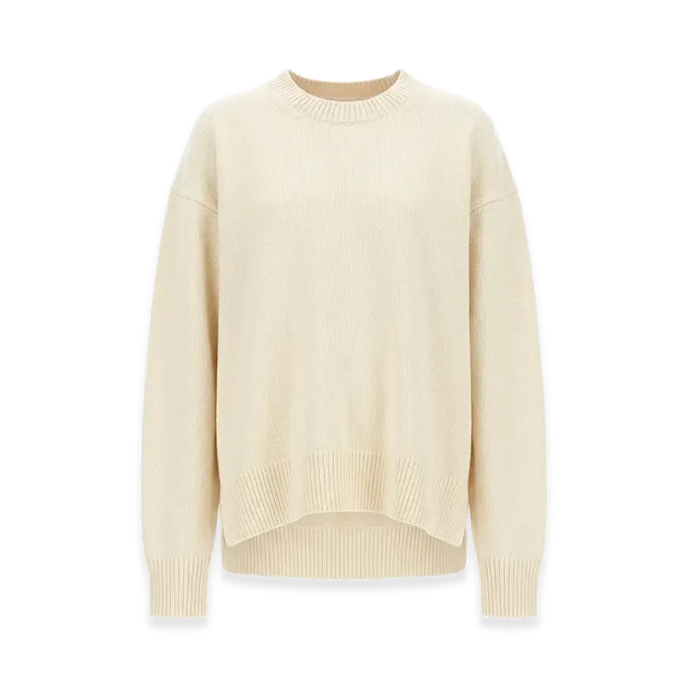 Jil Sander Women's Wool Crew Neck Sweater "White"