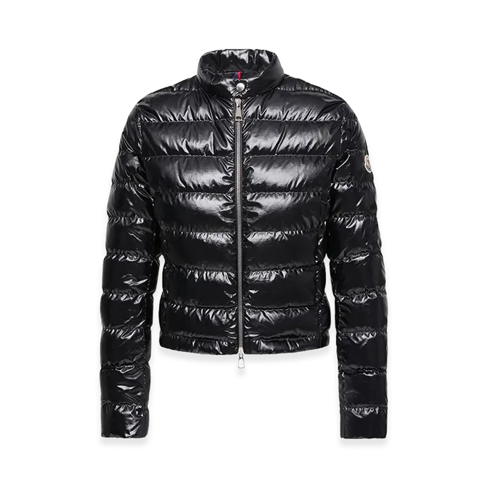 MONCLER Women's Papillon Short Down Jacket With Glossy Finish "Black"