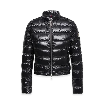 MONCLER Women's Papillon Short Down Jacket With Glossy Finish "Black"