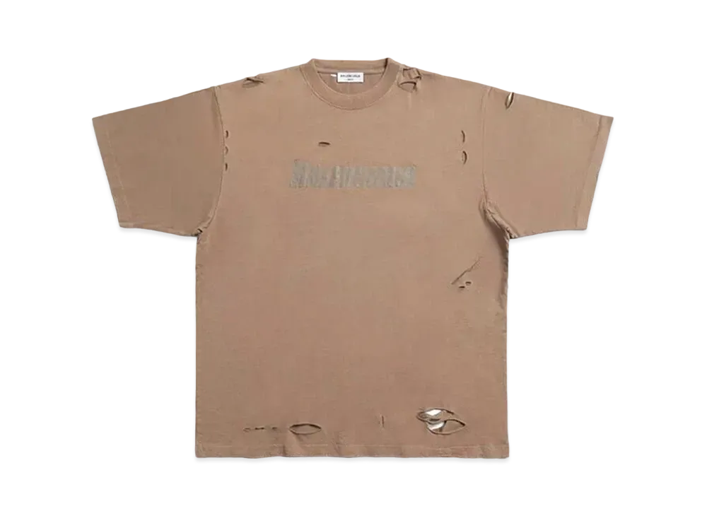BALENCIAGA Women's Caps T-shirt Boxy Fit "Beige"