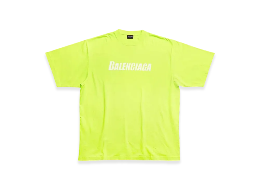 BALENCIAGA Caps Boxy Fit T-Shirt "Fluo Yellow"