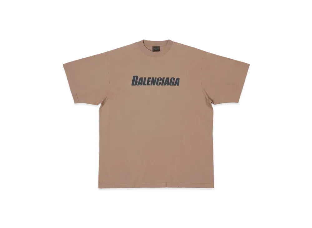 BALENCIAGA Caps T-shirt Boxy Fit "Light Brown/Black"
