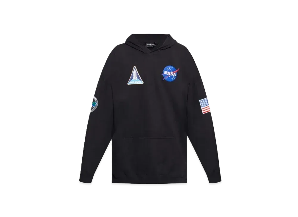 BALENCIAGA Nasa Space Boxy Hoodie "Black"