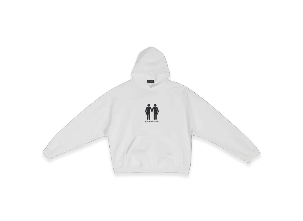 BALENCIAGA Pride 22 Boxy Fit Hoodie "White"