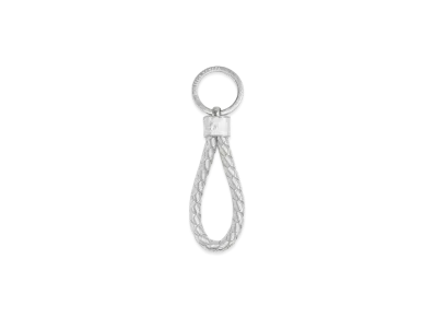 Bottega Veneta Intrecciato Key Ring "Silver"