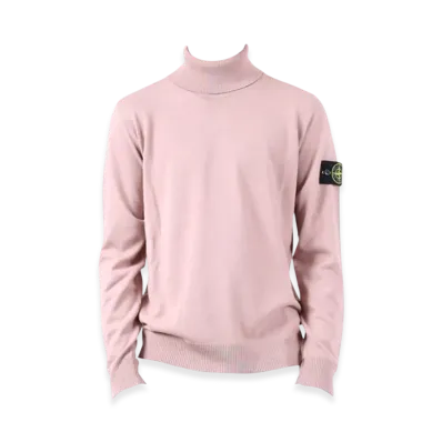 Stone Island 525C4 Pure Light Wool Polo Neck Knit - 22FW "Rose Quartz"
