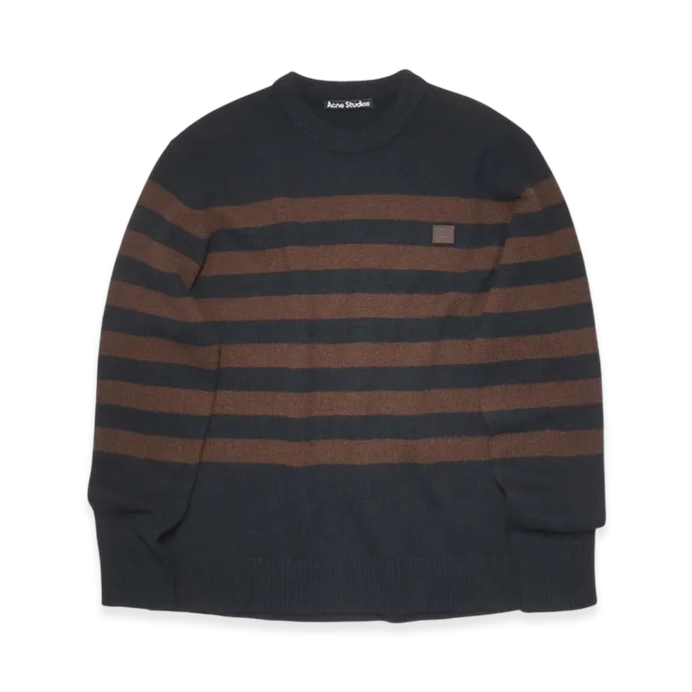 Acne Studios Nimah Stripe Face Sweater "BLACK/BROWN"