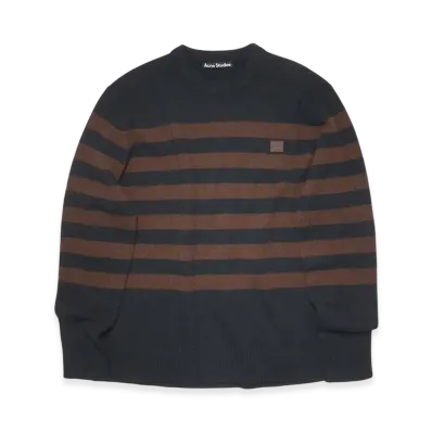 Acne Studios Nimah Stripe Face Sweater "BLACK/BROWN"
