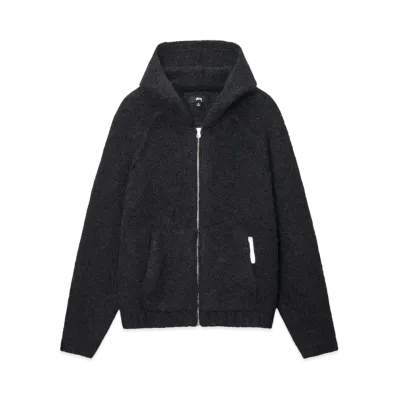 Stussy Chunky Knit Zip Hoodie "Black"