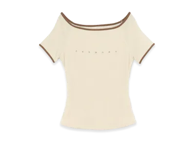 ANDMARY Women's Mary Logo Piping Tops "Ivory"