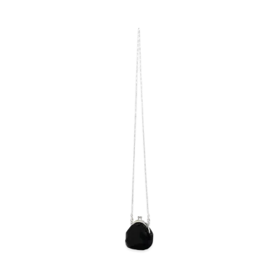 Yohji Yamamoto Y's MEDIUM GLOSS LEATHER CLASP NECKLACE "Black"
