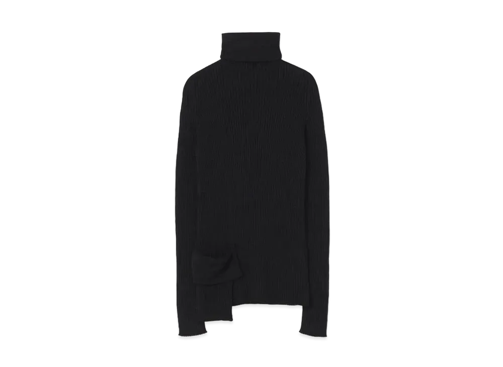 Yohji Yamamoto 7G4 X 2 WG POCKET TURTLENECK "Black"