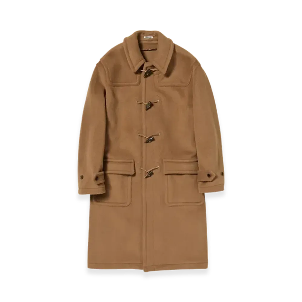 AURALEE Wool Heringbone Pile Duffle Coat 22AW "Brown"
