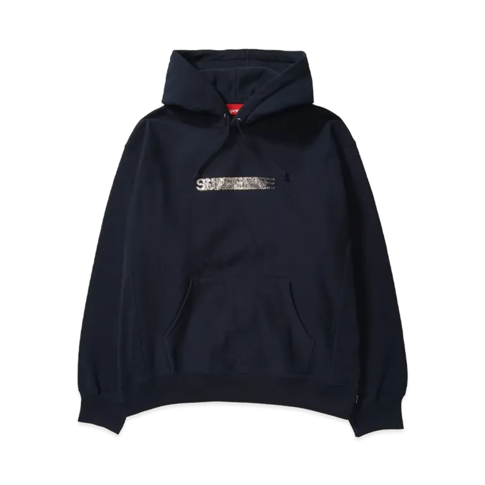 Supreme x Swarovski Motion Logo Hooded Sweatshirt "Navy"