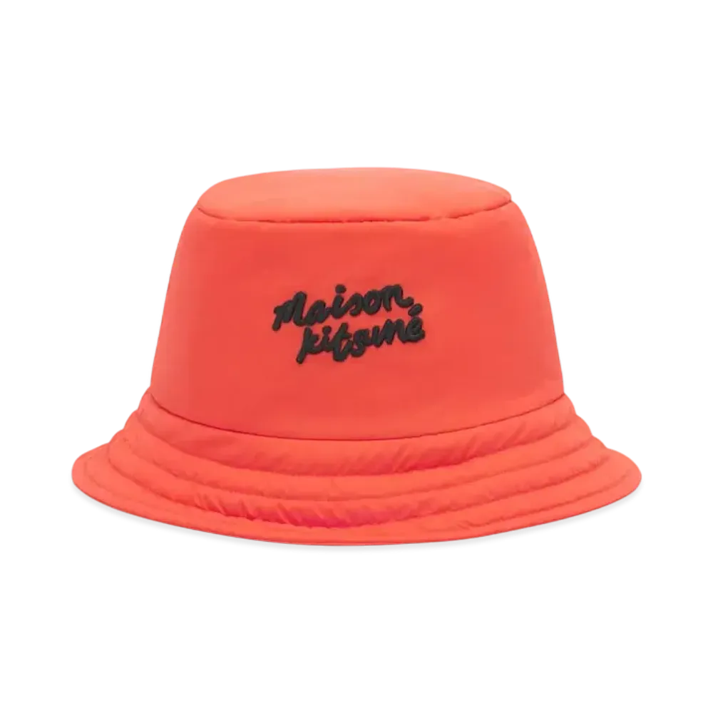 Maison Kitsune Puffer Bucket Hat "Wild Strawberry"