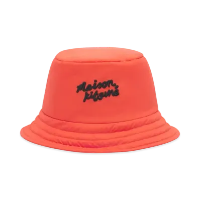 Maison Kitsune Puffer Bucket Hat "Wild Strawberry"
