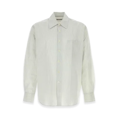 OUR LEGACY Embroidered Cotton Blend Oversize Shirt "Stripped"