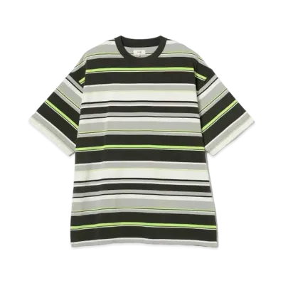BEAMS Multi-border T-shirt "Black"