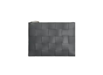 Bottega Veneta Intrecciato Leather Medium Pouch "Thunder"