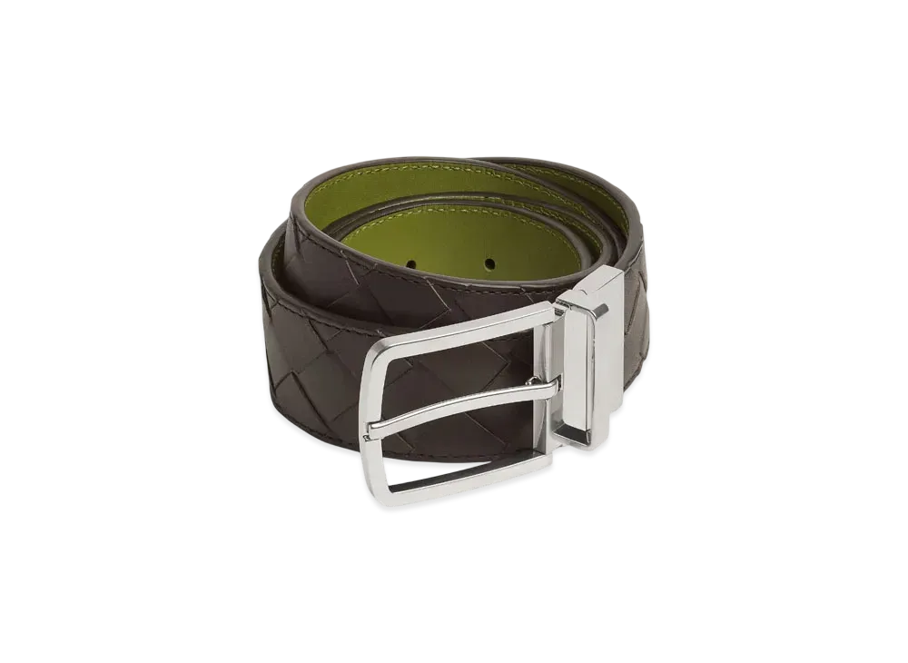 Bottega Veneta Intrecciato Reversible Belt "Fondant/Matcha"