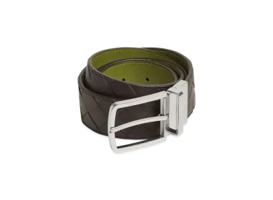 Bottega Veneta Intrecciato Reversible Belt "Fondant/Matcha"