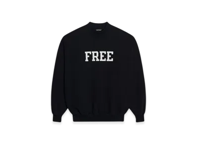 BALENCIAGA Free Logo Crewneck Sweatshirt "Black White"