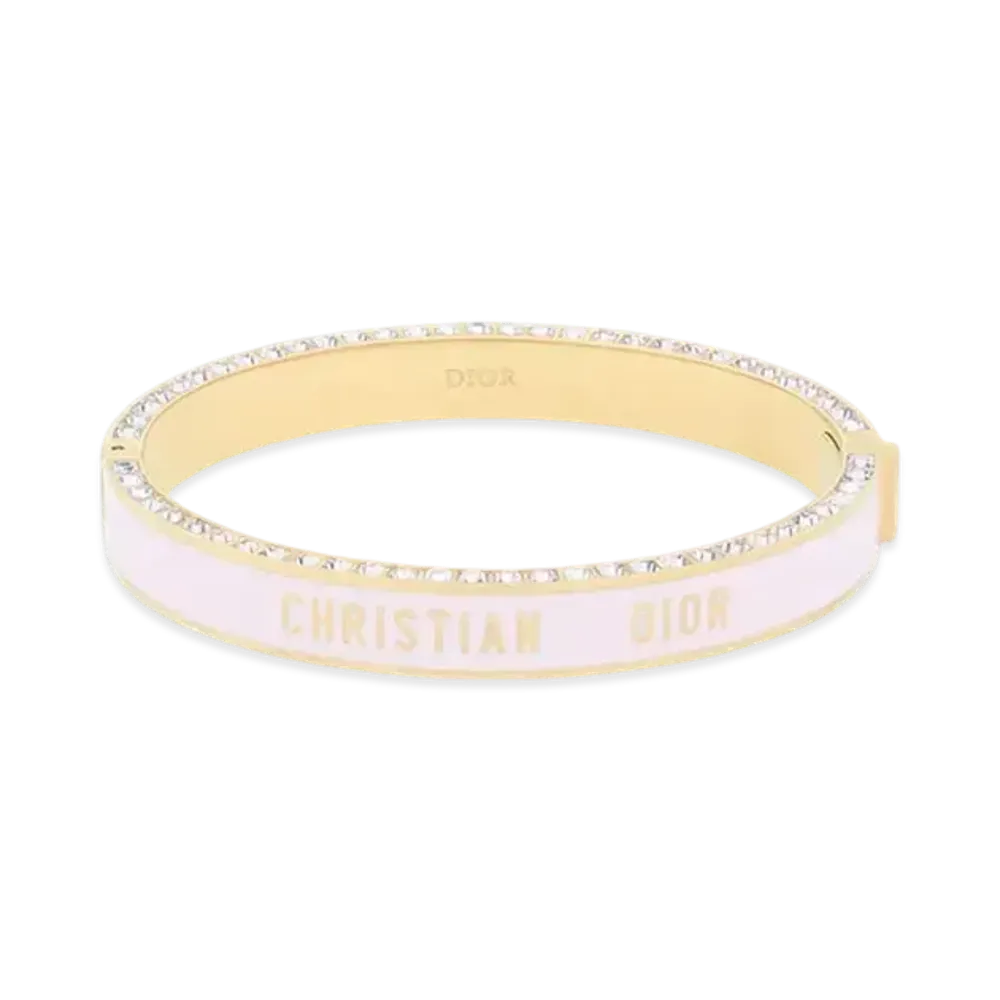 Dior Night Code Bangle Metal with Crystals and Lacquer "Gold/Pale Pink/White"
