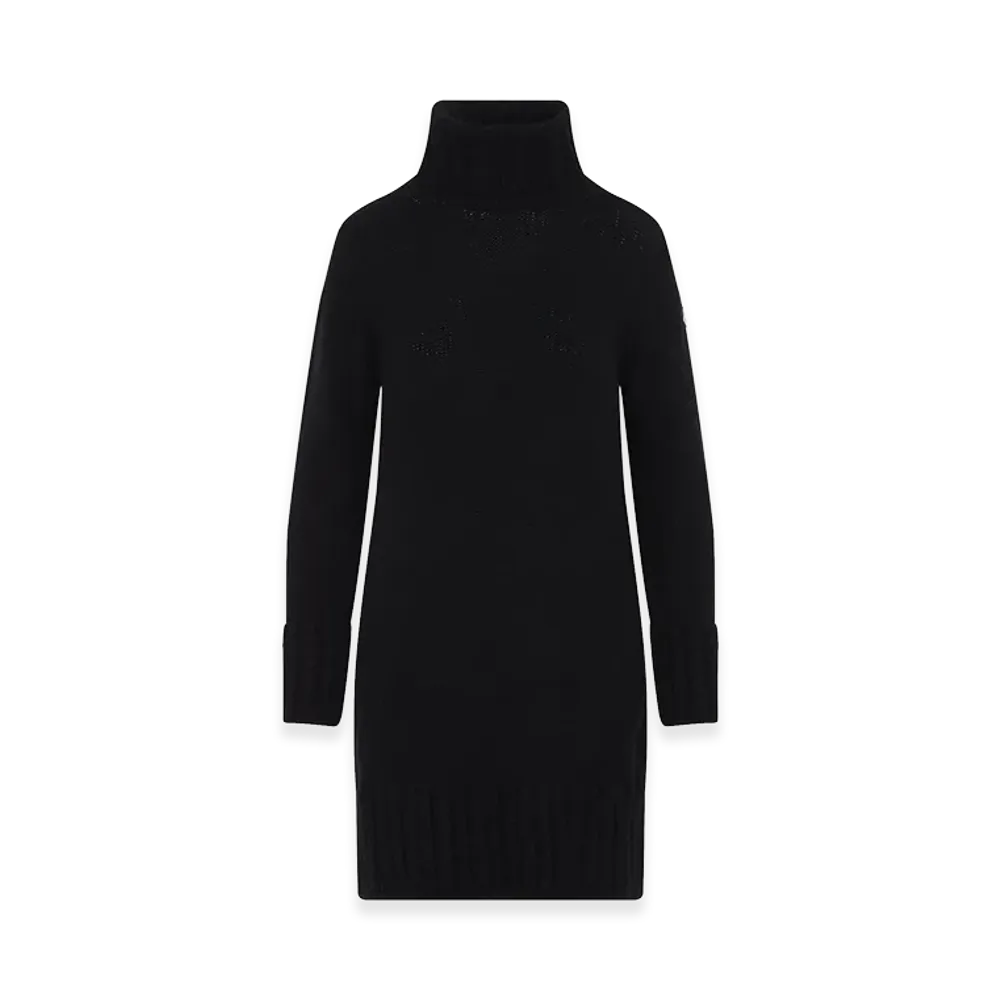 MONCLER Women's Abito A Collo Alto In Maglia Di Misto Alpaca "Black"
