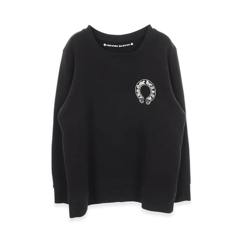 Chrome Hearts Horseshoe Floral Cross Crewneck Sweatshirt "Black"