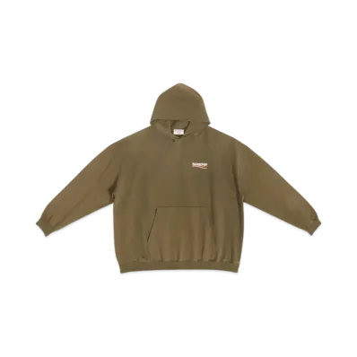 BALENCIAGA MENS Political Campaign Large Fit Hoodie "Khaki"