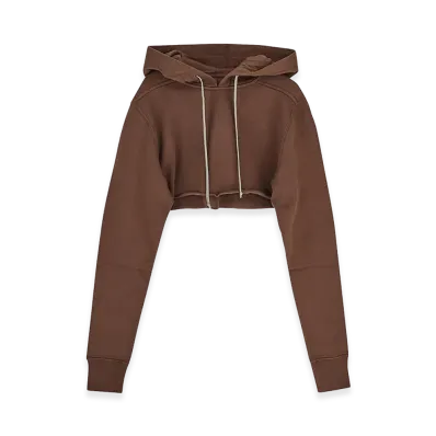 Rick Owens Women's Cropped Hoodie "Brown"