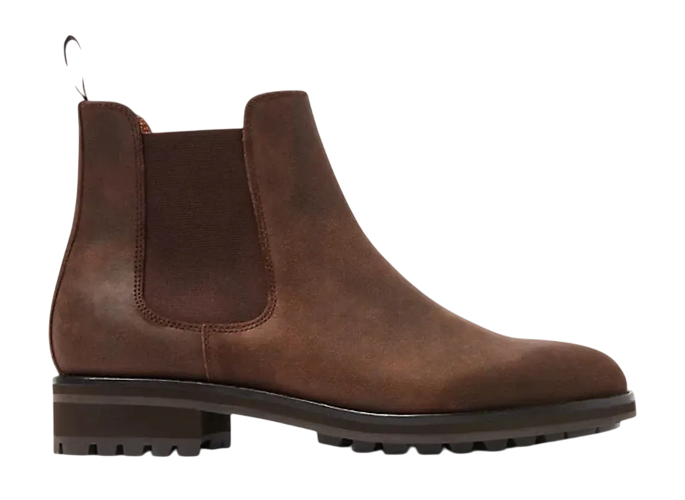 Polo Ralph Lauren Bryson Waxed Suede Chelsea Boot "Chocolate Brown"