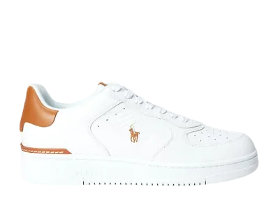 Polo Ralph Lauren Masters Court Leather Sneaker "White/Tan Multi PP"