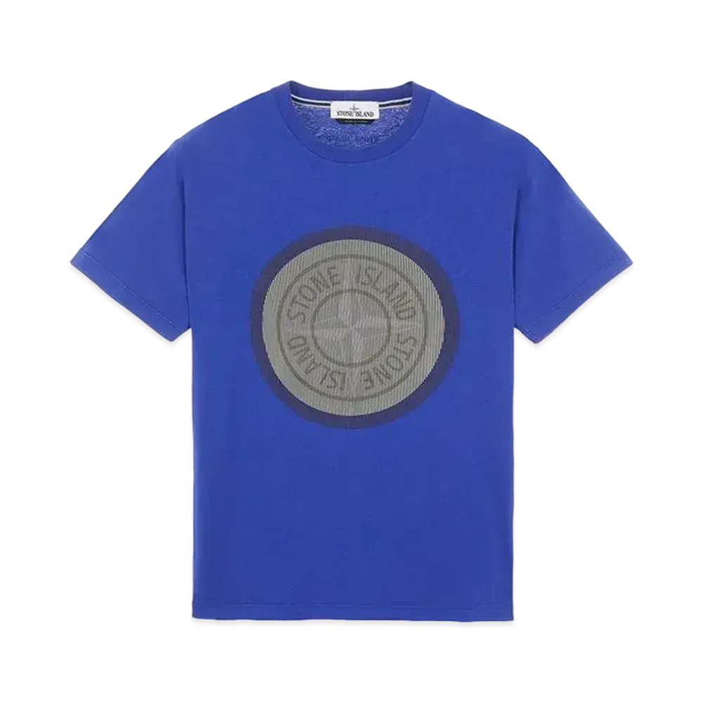 Stone Island 2NS89 COTTON JERSEY, 'LENTICULAR TWO' PRINT_SLIM FIT "Periwinkle"