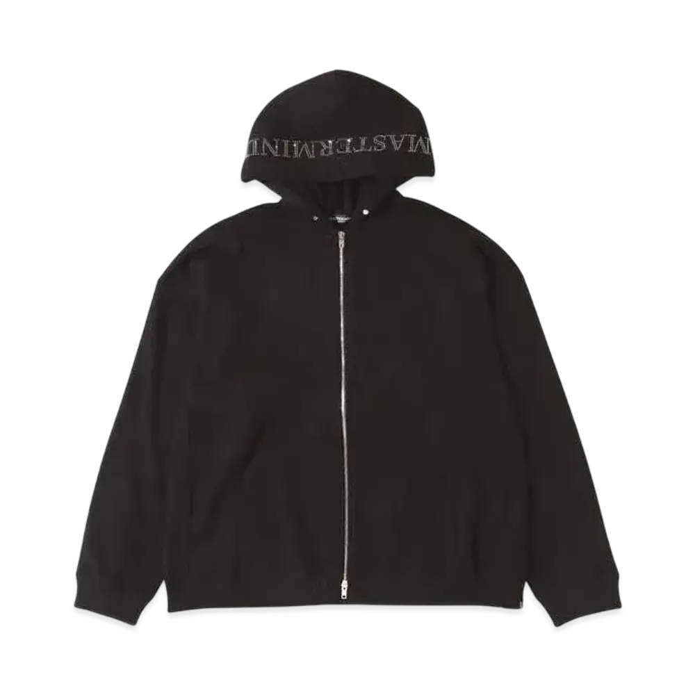 mastermind WORLD Boxy Swarovski Zip Up Hoodie "Black"