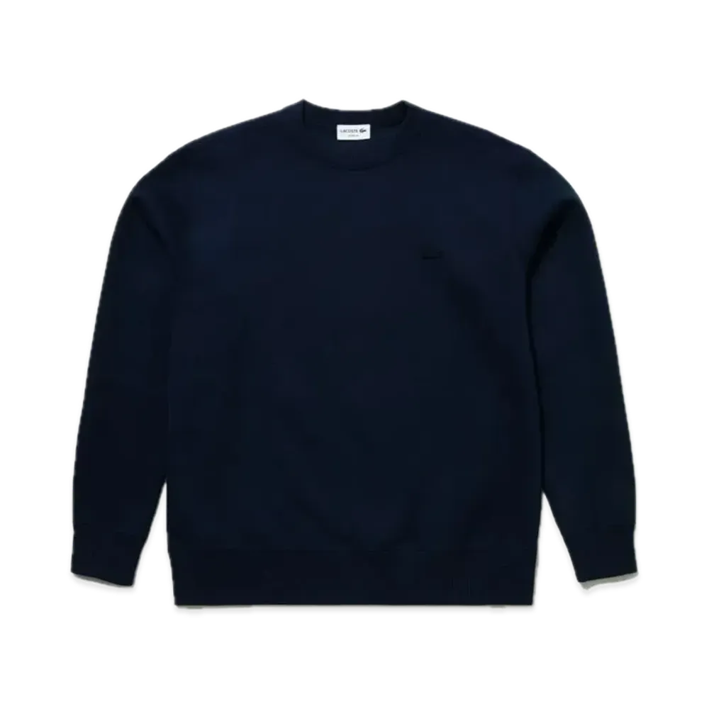 LACOSTE Pique Knit One Tone Crew Neck "Navy"