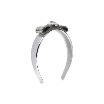 Versace Metal Mesh Gianni Ribbon Headband "Silver"