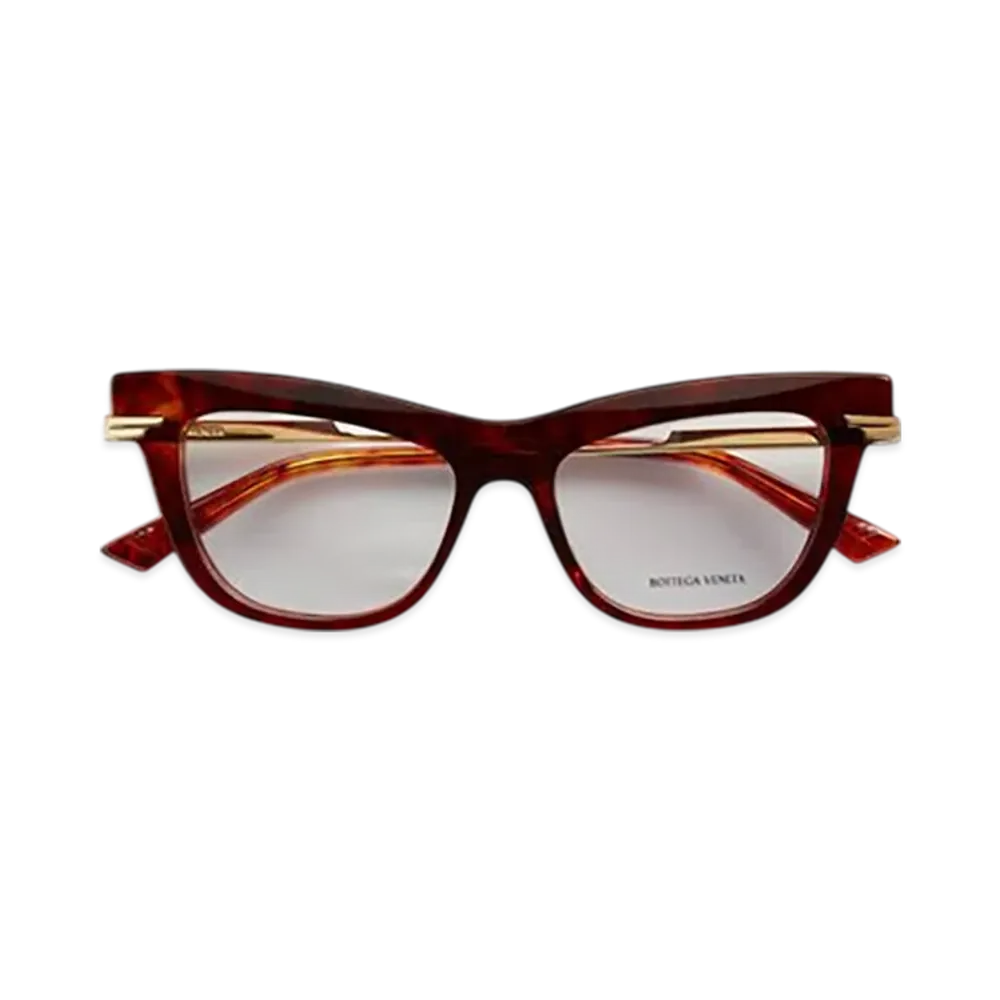 Bottega Veneta Classic Recycled Acetate Cat Eye Eyeglasses "Havana/Transparent"
