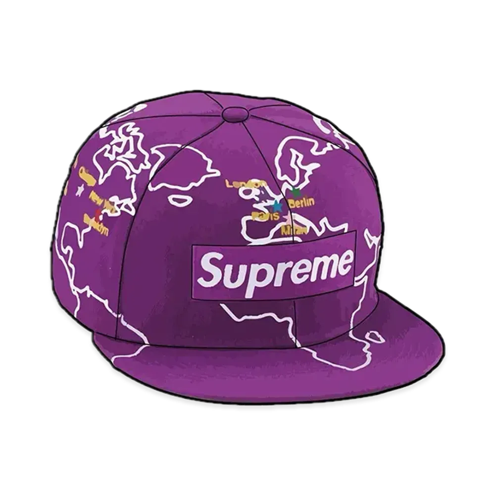 Supreme Worldwide Box Logo New Era "Purple"