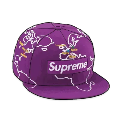 Supreme Worldwide Box Logo New Era "Purple"