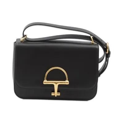 GUCCI Women's Leather Small Gucci Siena Shoulder Bag "Black"
