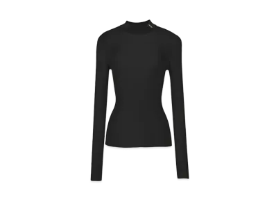 Saint Laurent Women's Ribbed Sweater Cassandre in Silk "Black"