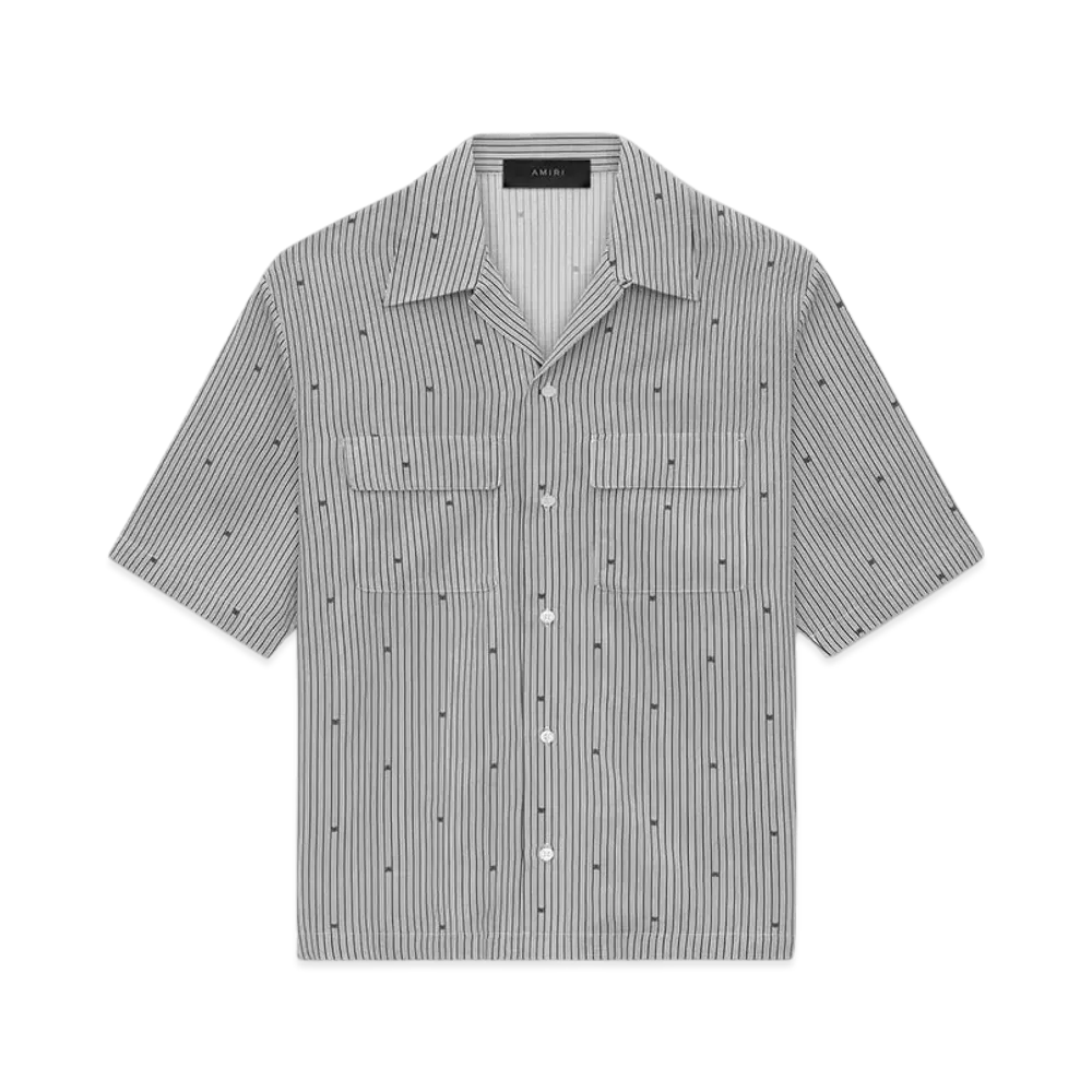 AMIRI Ma Pinstripe Camp Shirt "Black"