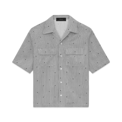 AMIRI Ma Pinstripe Camp Shirt "Black"