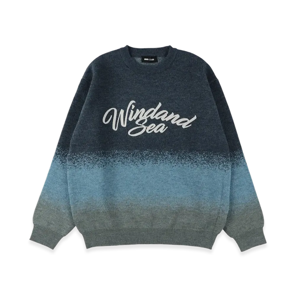 WIND AND SEA Jacquard Gradation Knit Sweater "Blue"